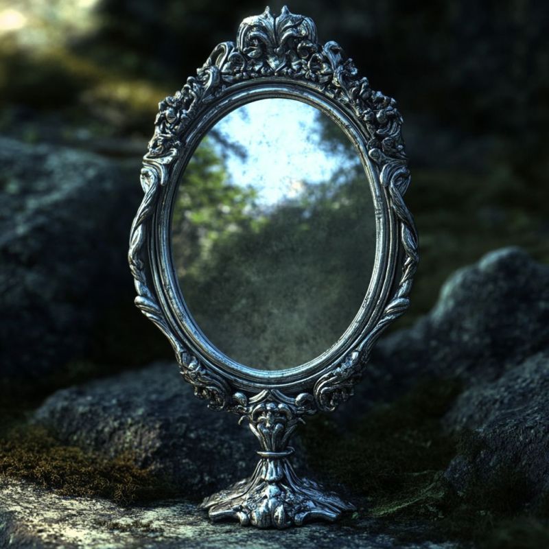 Mirror, silver, small