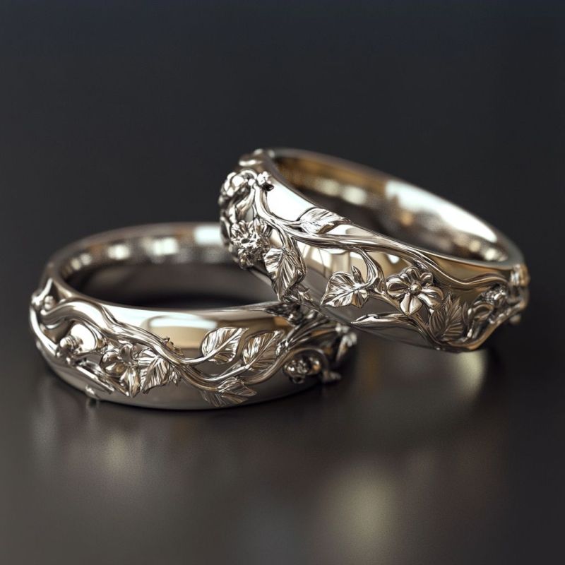 Pair of platinum rings