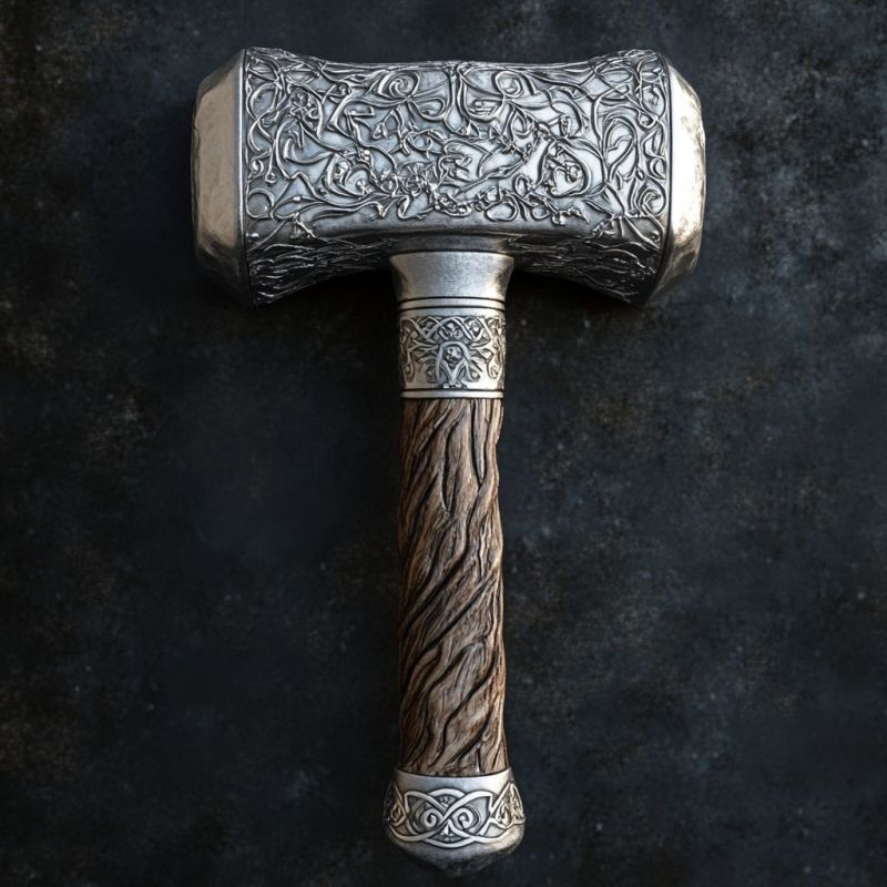 Ornate silver hammer