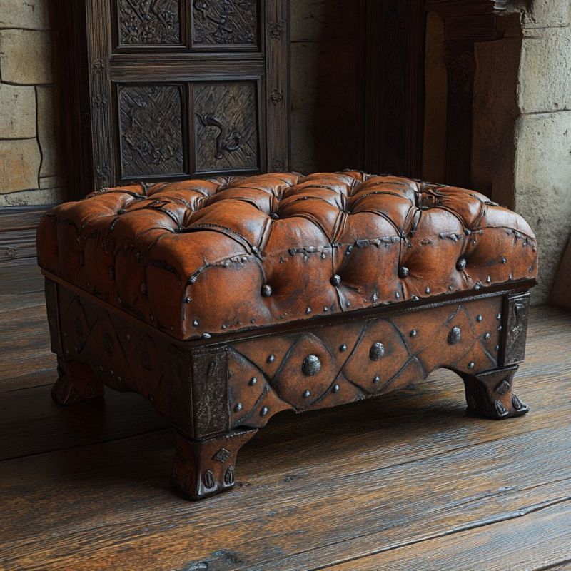 Leather Ottoman 1