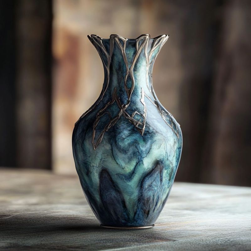 Mithral Trimmed Vase