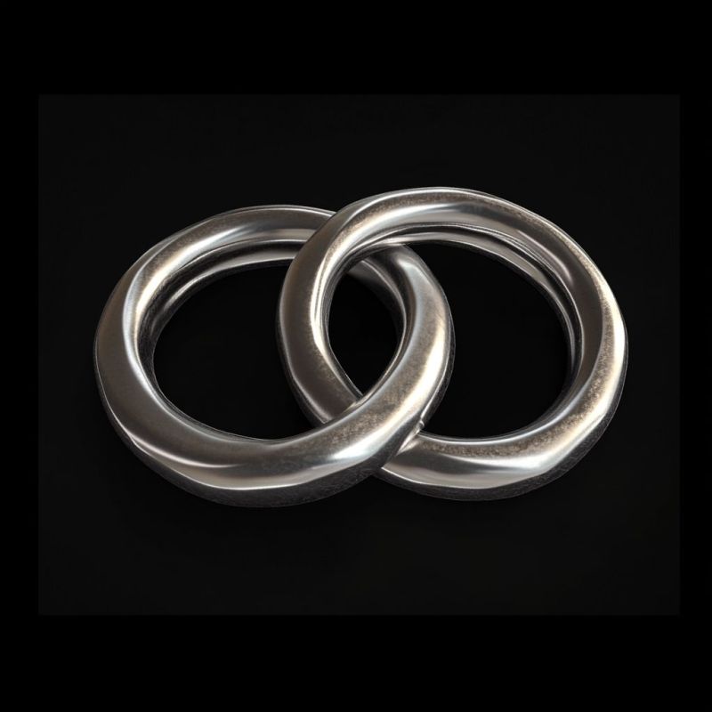 Silver rings, linked