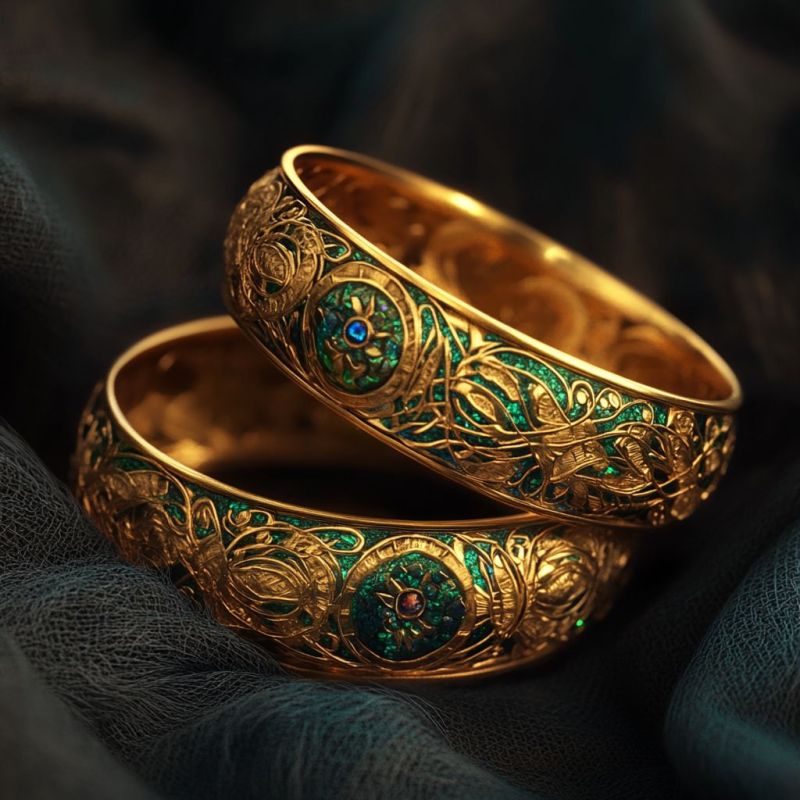 Two gold bracelets