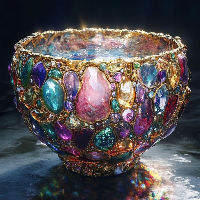 Gem-encrusted bowl